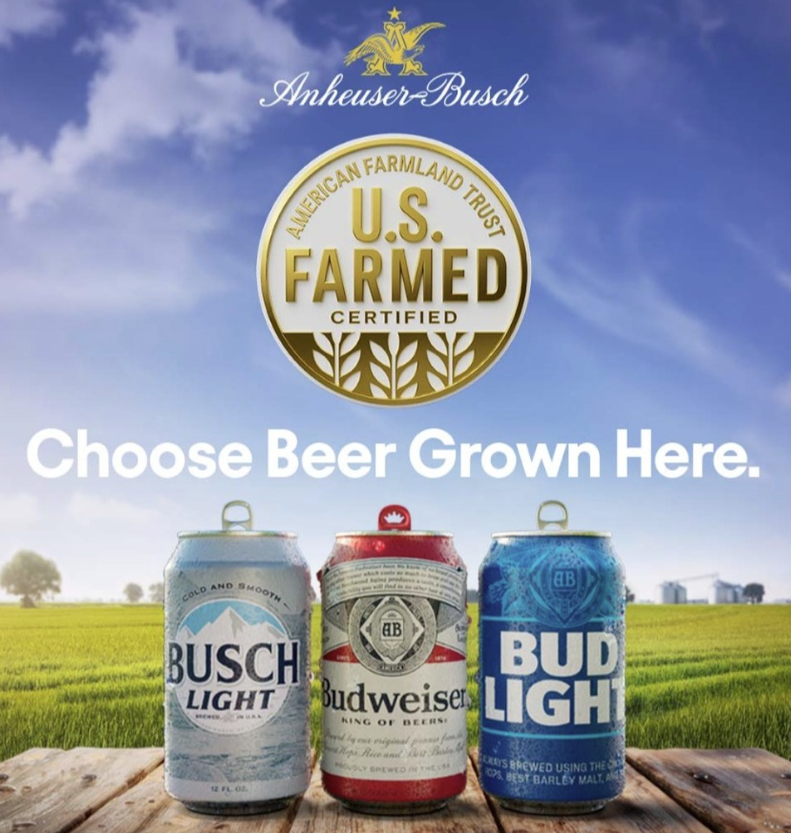 Choose Beer Grown Here: Anheuser-Busch Is First To Adopt American Farmland Trust’s U.S. Farmed Certification, Helping Shoppers Choose Products Made With U.S. Ingredients